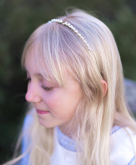 Light gold pearl headband