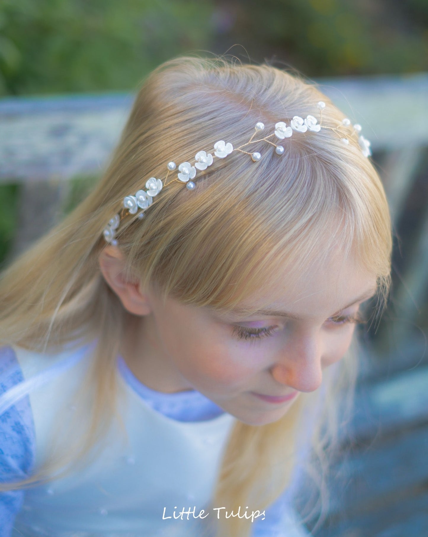 Shell floral hair wreath