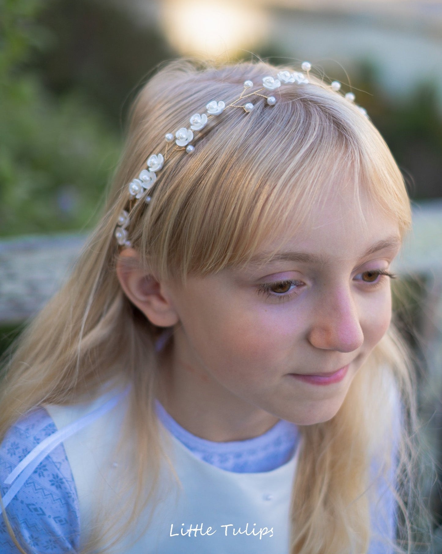 Shell floral hair wreath