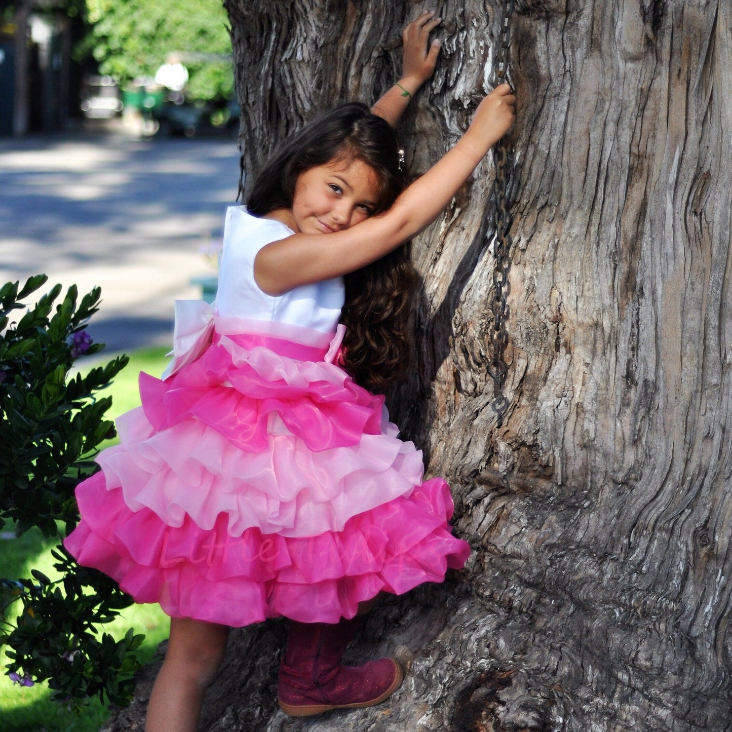 Pink Ruffle Tea Party Dress