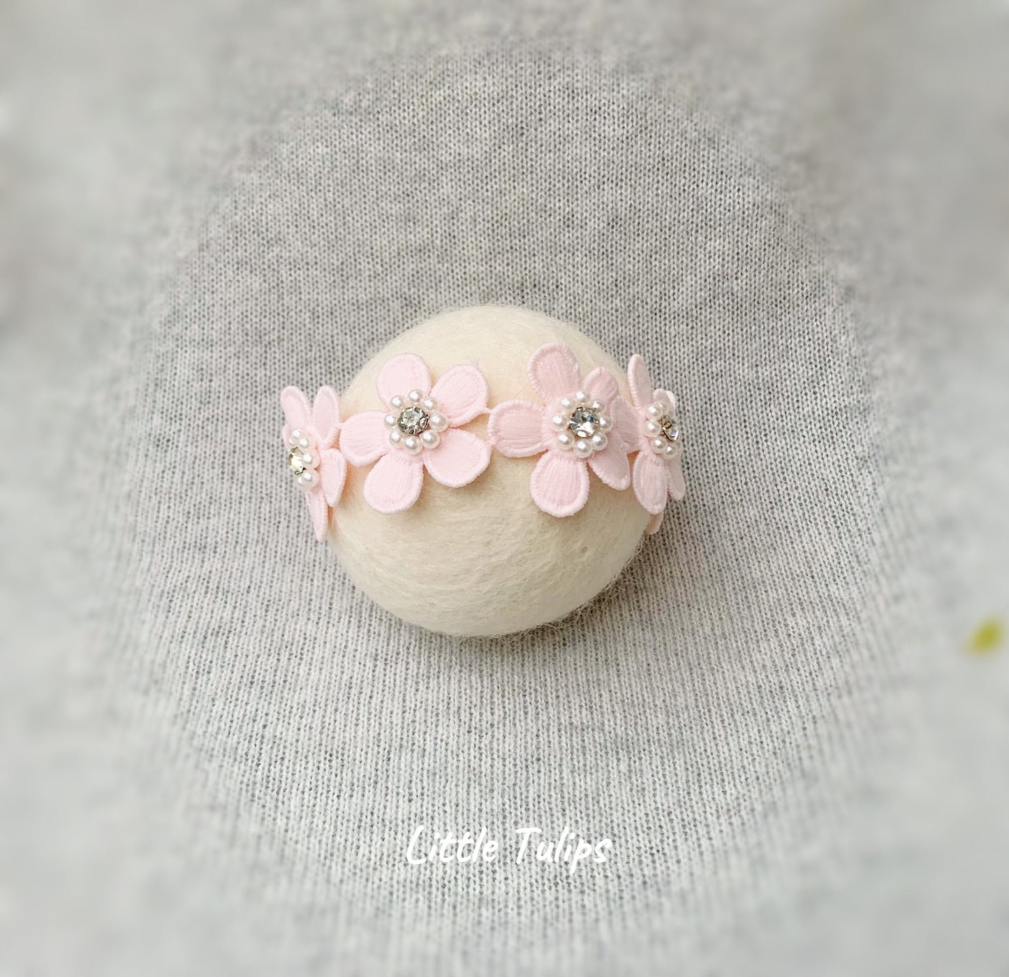 Pink/White Baby Floral Headband