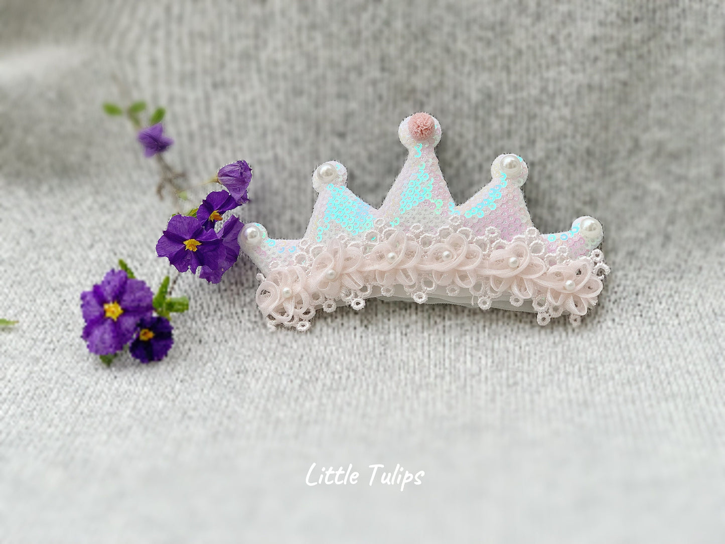 Pink Baby Mermaid Birthday Crown