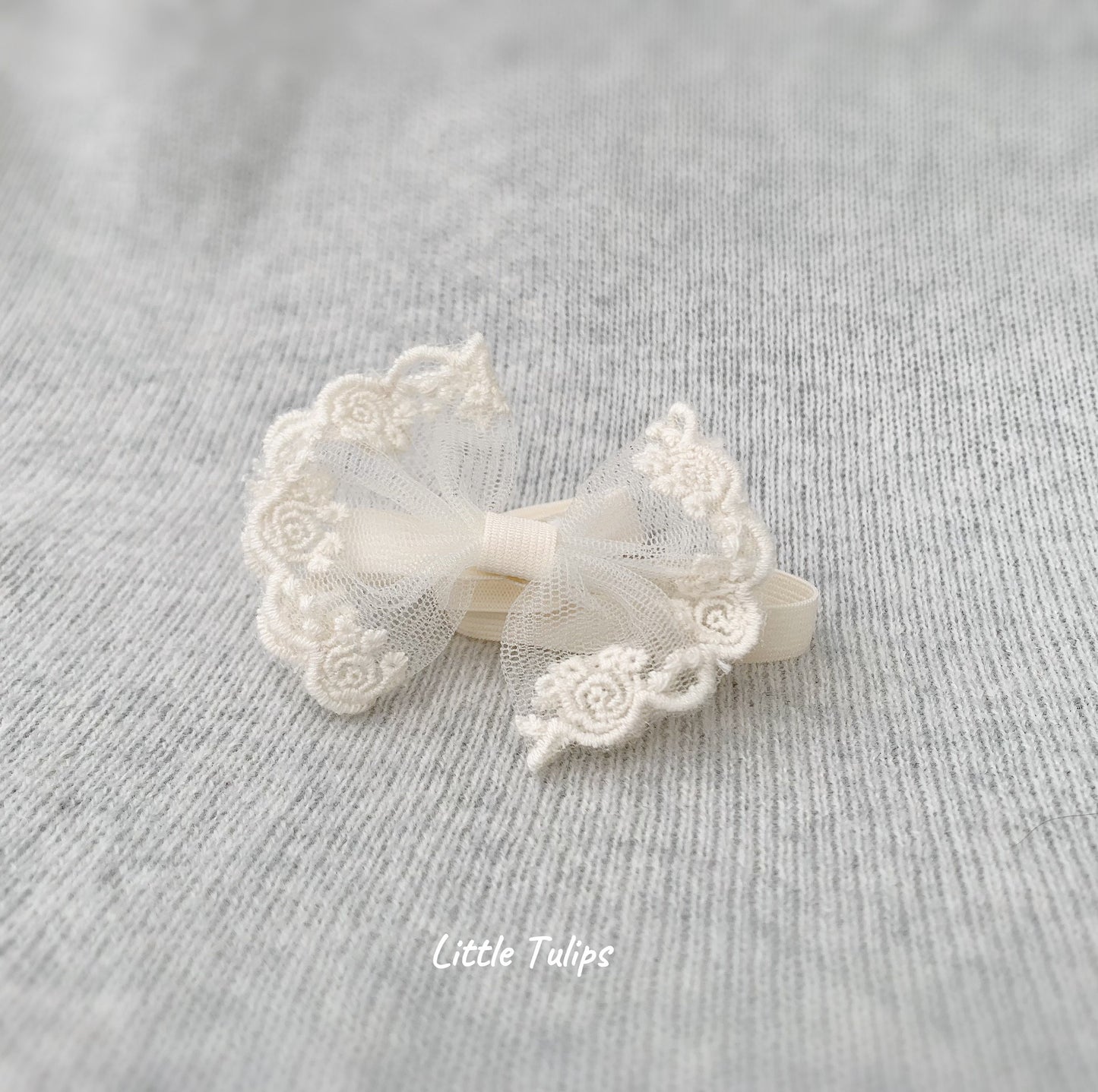 Ivory Baby Lace Bow Headband