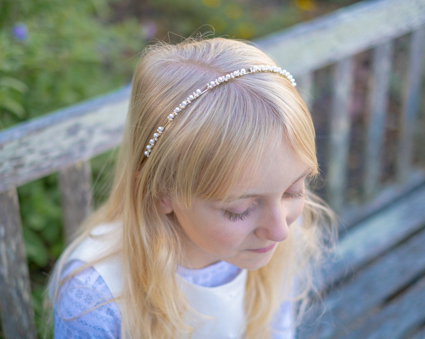 Light gold pearl headband