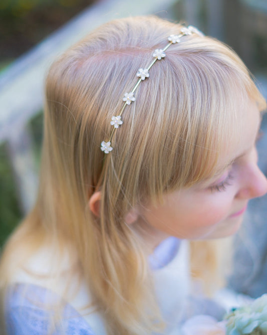 Champagne gold floral headband