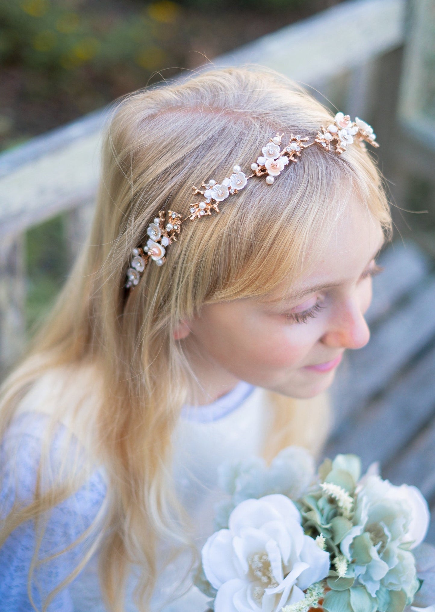 Brass floral hair wreath