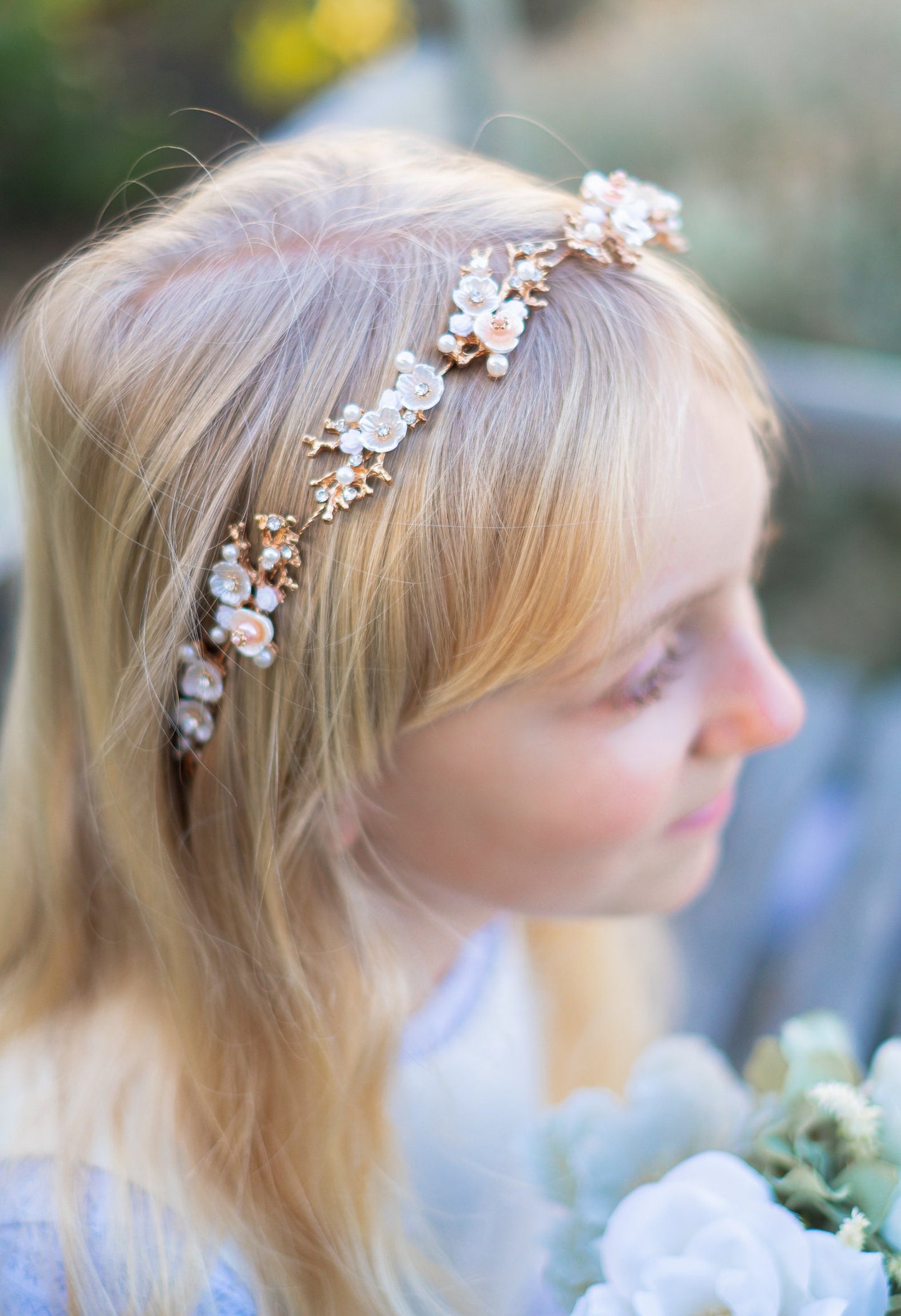 Brass floral hair wreath