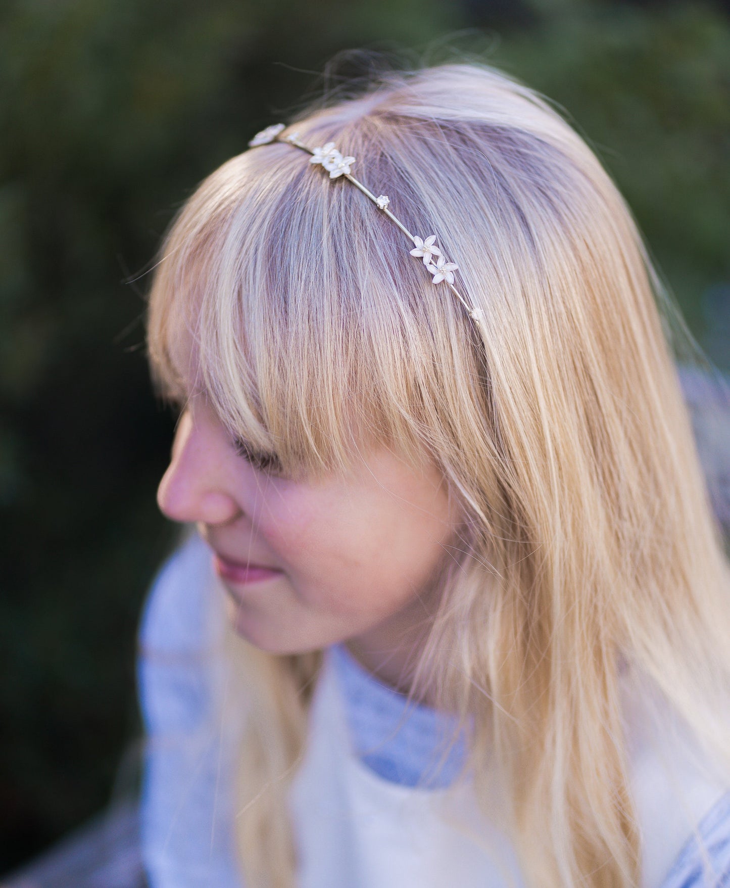 Champagne gold floral headband