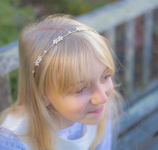 Champagne gold floral headband