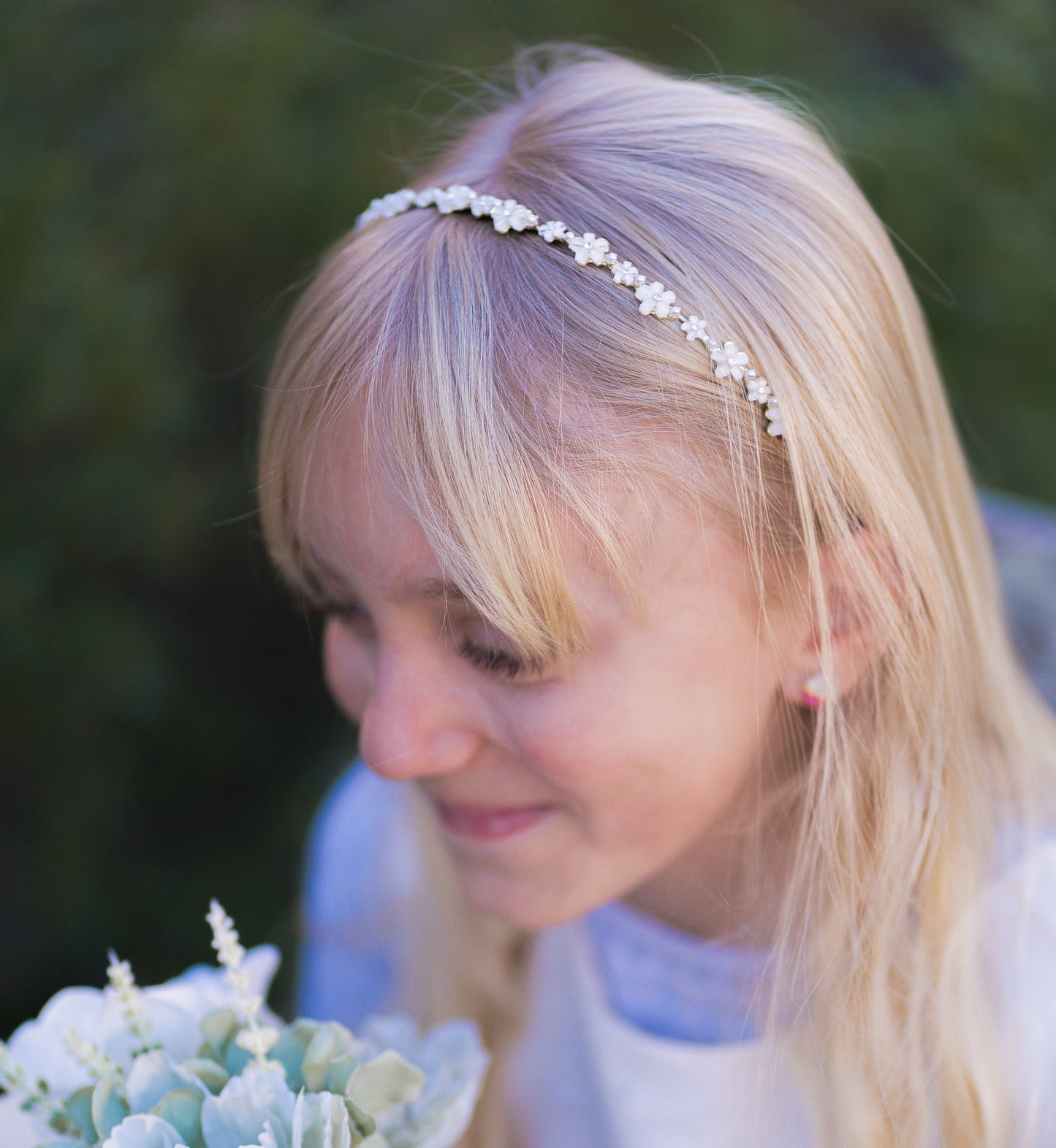 Light gold foral headband