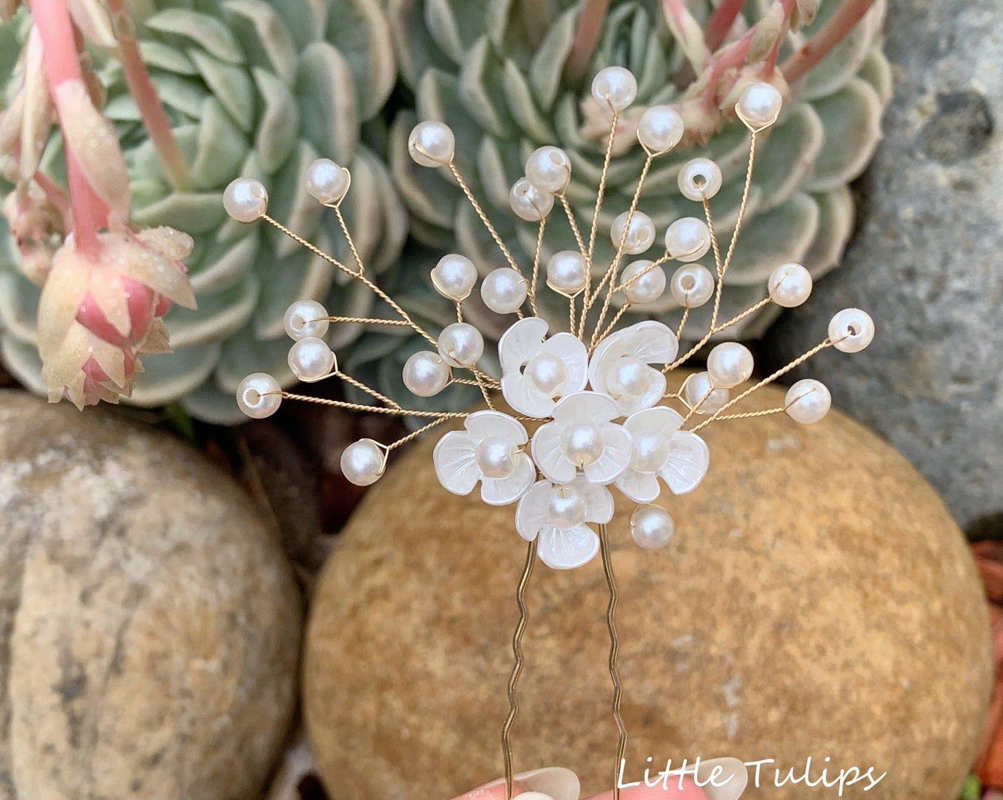 Shell Floral Hair Fork