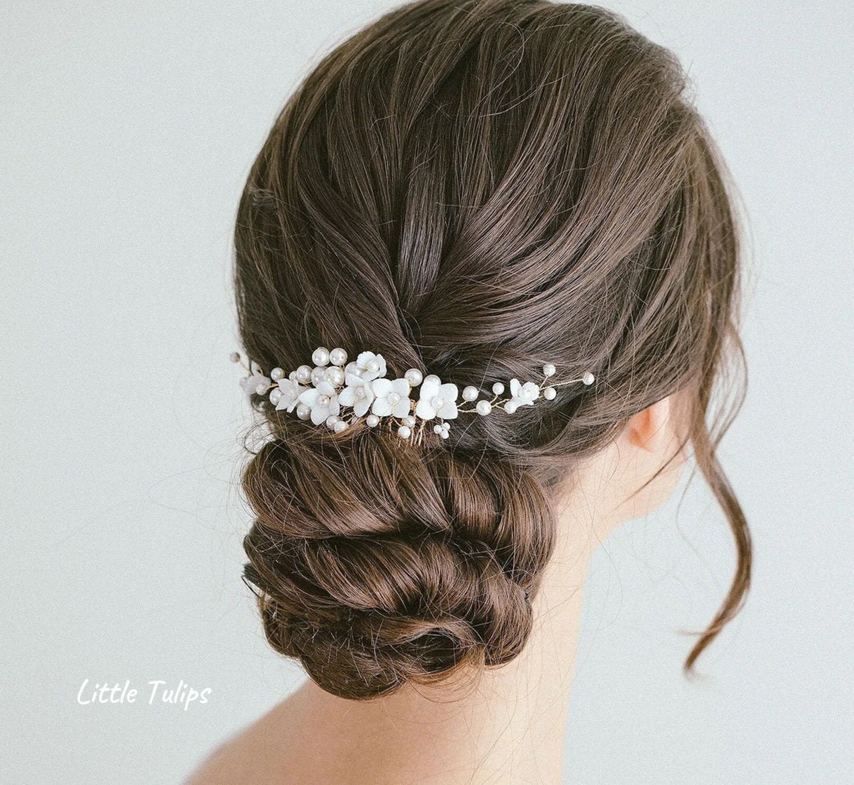 White Floral Hair Comb