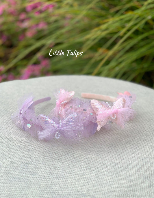 Pink/Purple Butterfly Headband