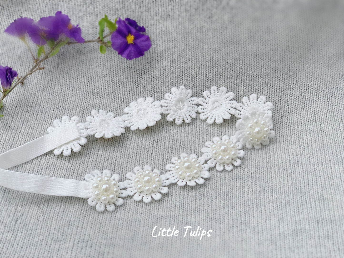 Pink/White Baby Floral Headband